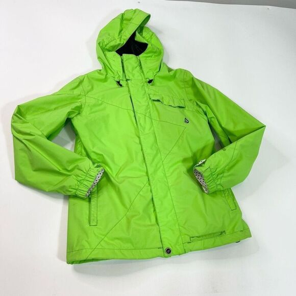 Volcom Nimbus Jacket Womens Small Green Ski Snowboard Hooded Snow guard Full Zip - Picture 2 of 14